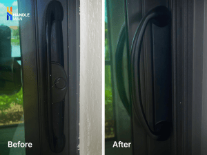 before and after door handle installation