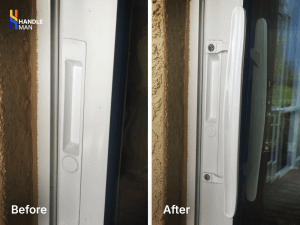 before and after door handle installation