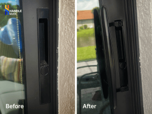 before and after door handle installation