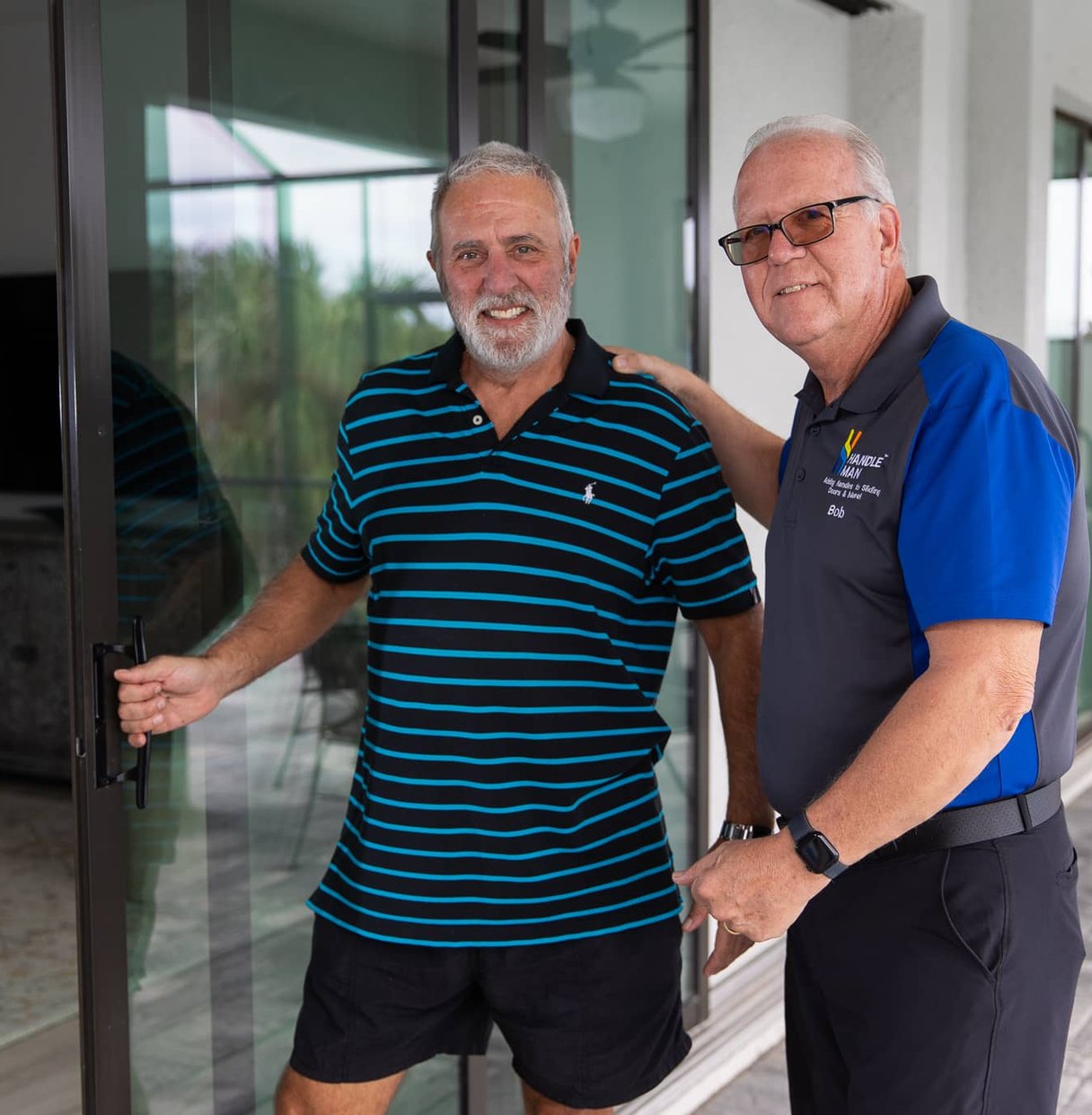 Owner shaking hands