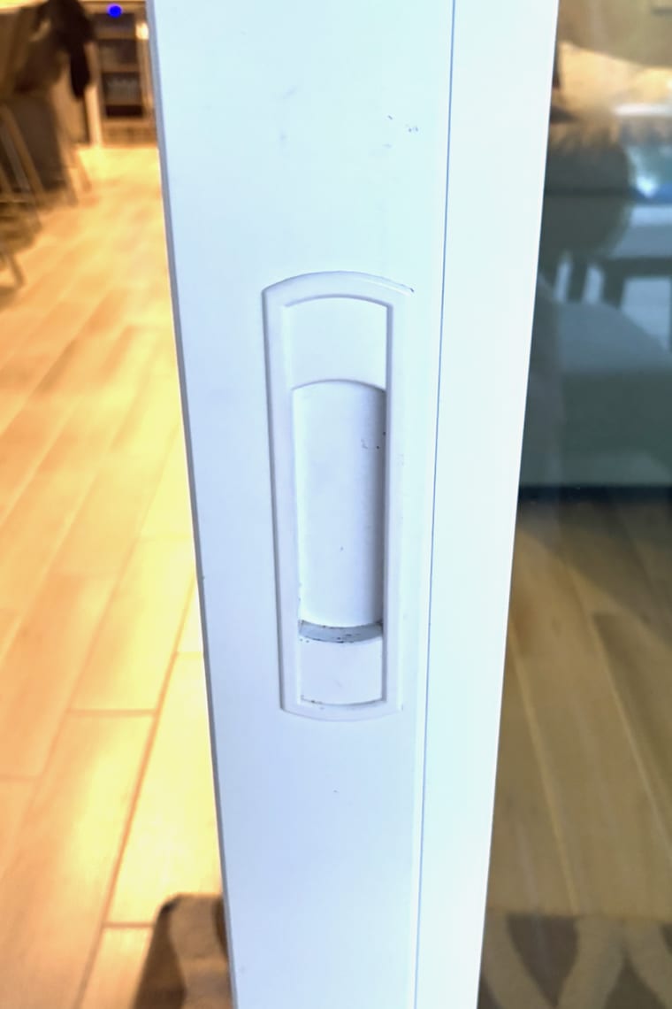 Before — White recessed impact door handle